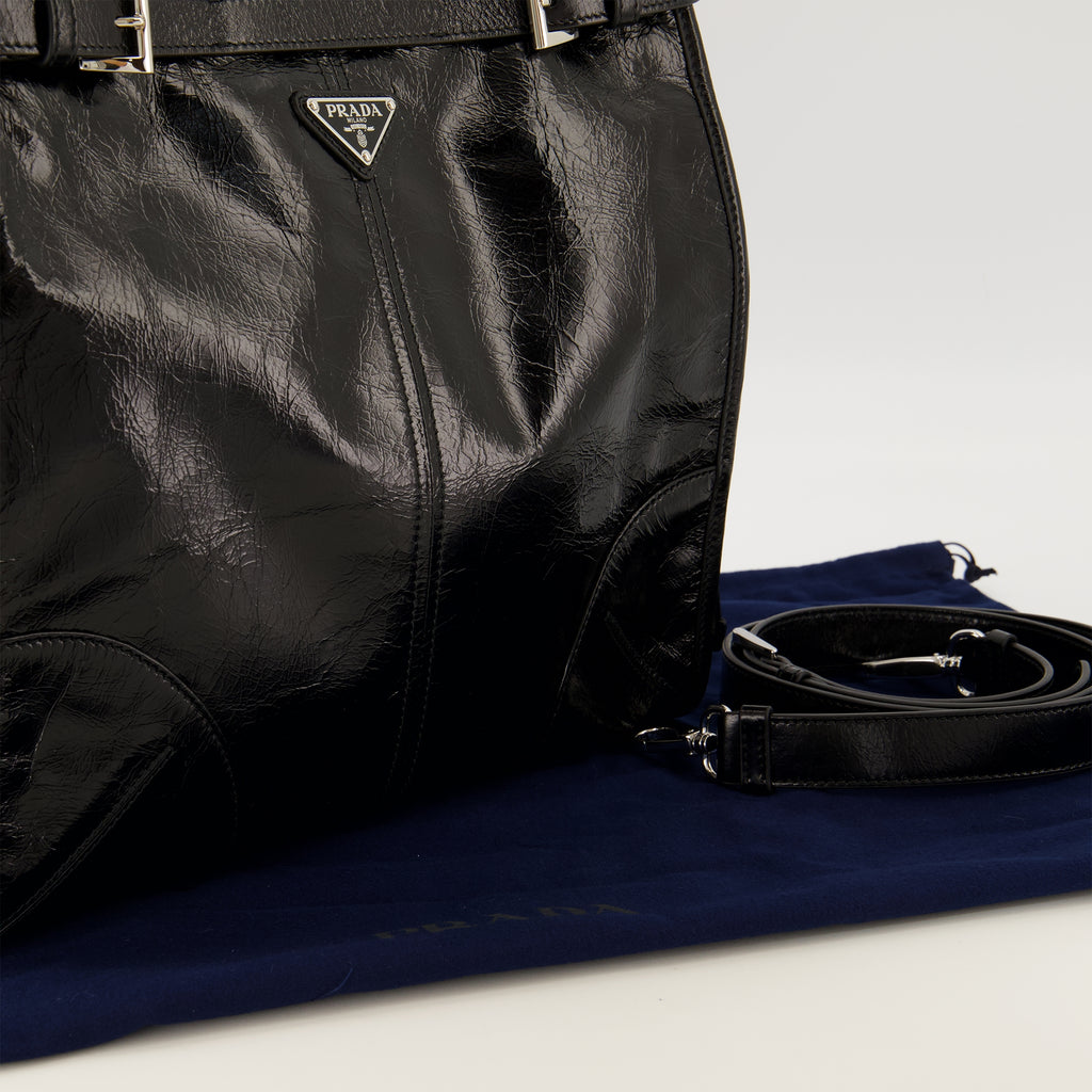 Sacs bandoulière 보니 블랙 가죽 가방 Prada Noir Homme