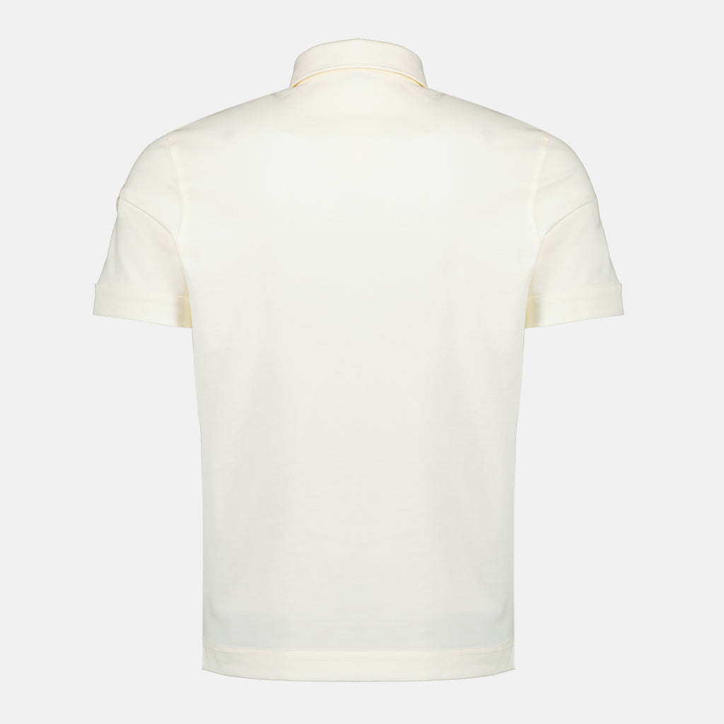 Image de l'article Polo en piqué de coton beige de la marque Moncler pour Homme - Saison Printemps-Été 2026 - Vue de Dos