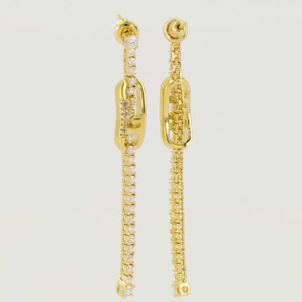 Image of the O'Lock earrings with crystals by Fendi for Women - Autumn-Winter 2025 - Detailed View_2