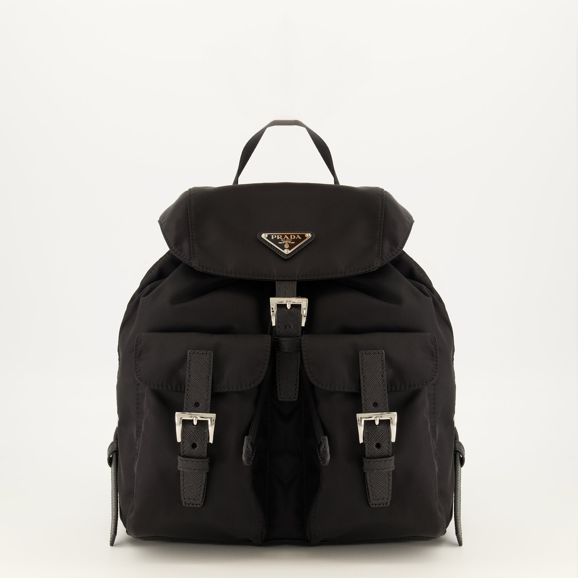 Sacs à dos 작은 검정색 Re-Nylon 백팩 Prada Noir Femme