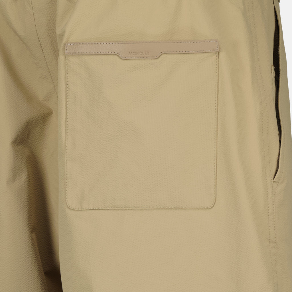 Shorts Calções de Seersucker Beige Moncler Beige Homme