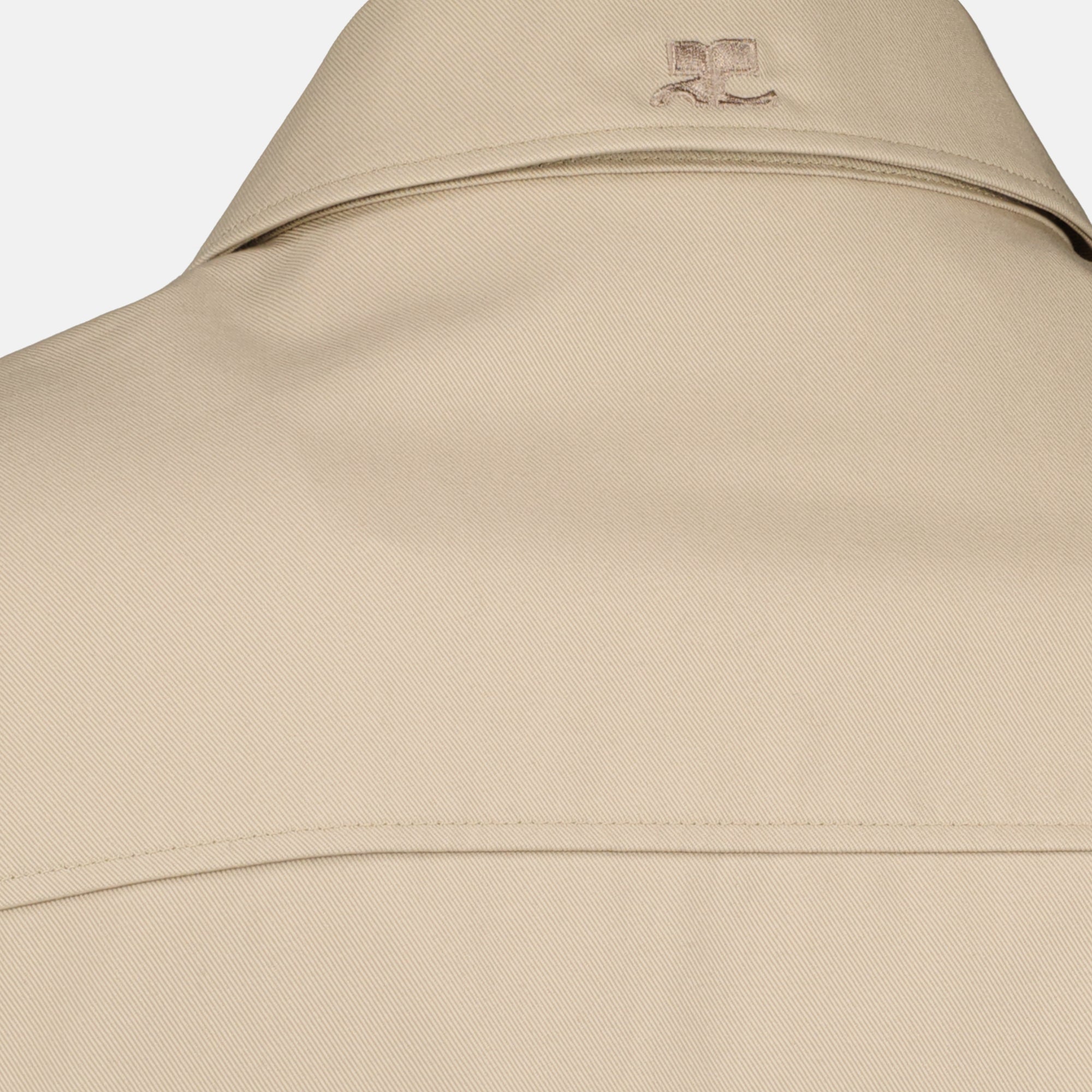 Image of the Courrèges beige zip-up jacket for men - Spring-Summer 2026 season - Detailed view 2