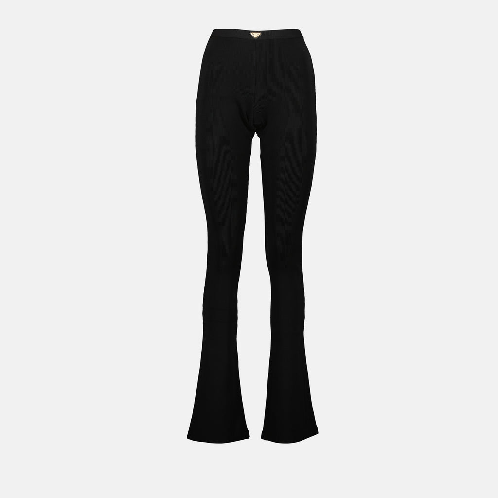 Pantalons Leeging côtelé Prada Noir Femme