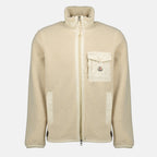 Imagen de la chaqueta de teddy con cremallera beige de Moncler para Hombre - Temporada Otoño-Invierno 2025 - Vista Frontal