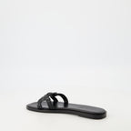 Offene schuhe Medusa '95 Lederschlappen Versace Schwarz Femme