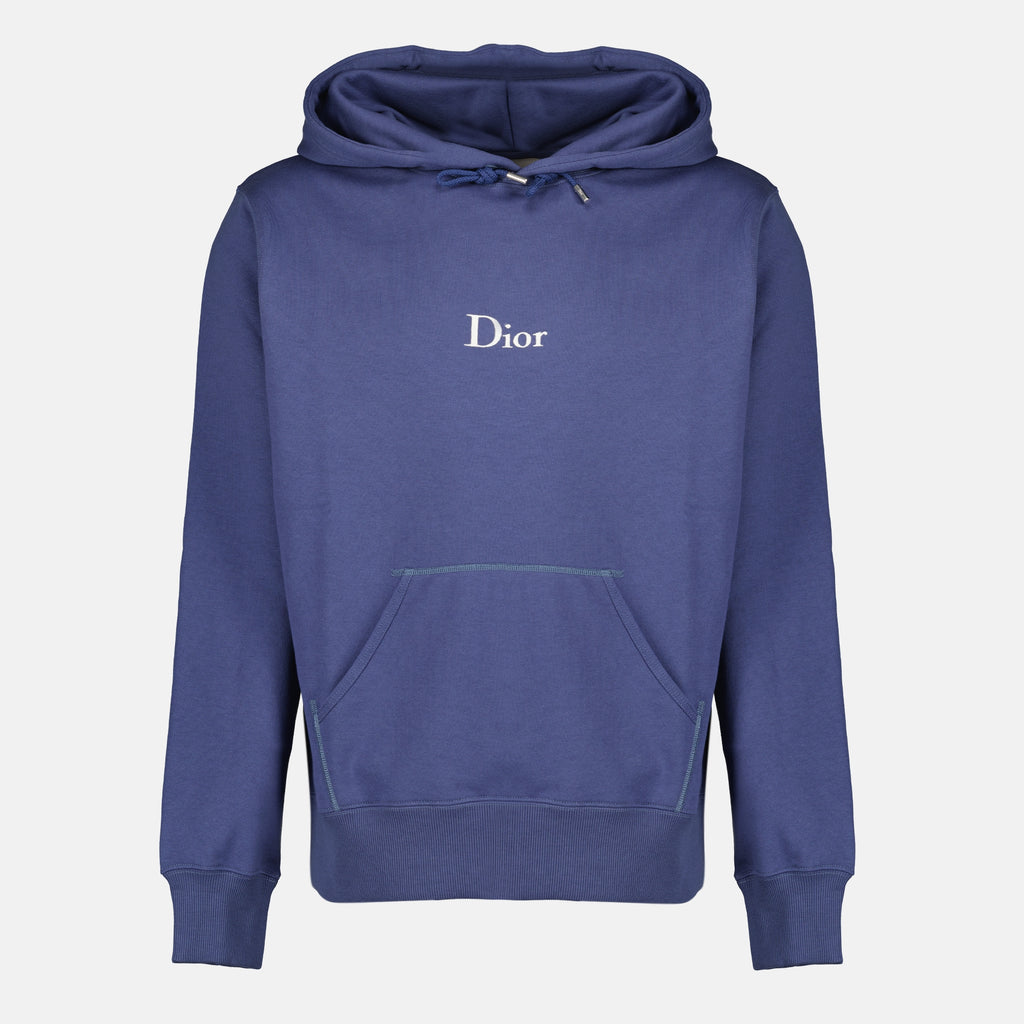 Sweatshirts 자수 장식이 있는 네이비 블루 후디 Dior Bleu foncé Homme