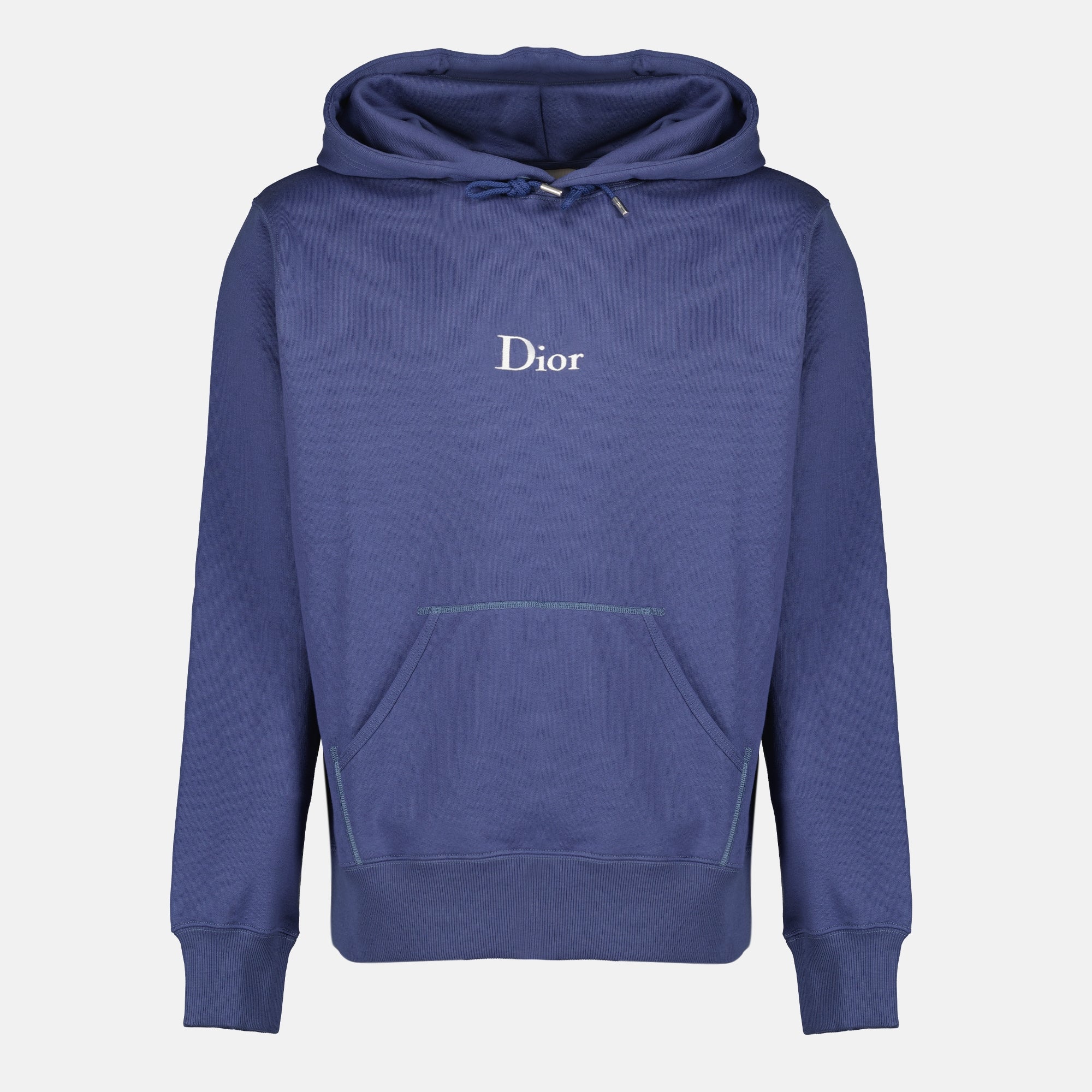 Sweatshirts 자수 장식이 있는 네이비 블루 후디 Dior Bleu foncé Homme