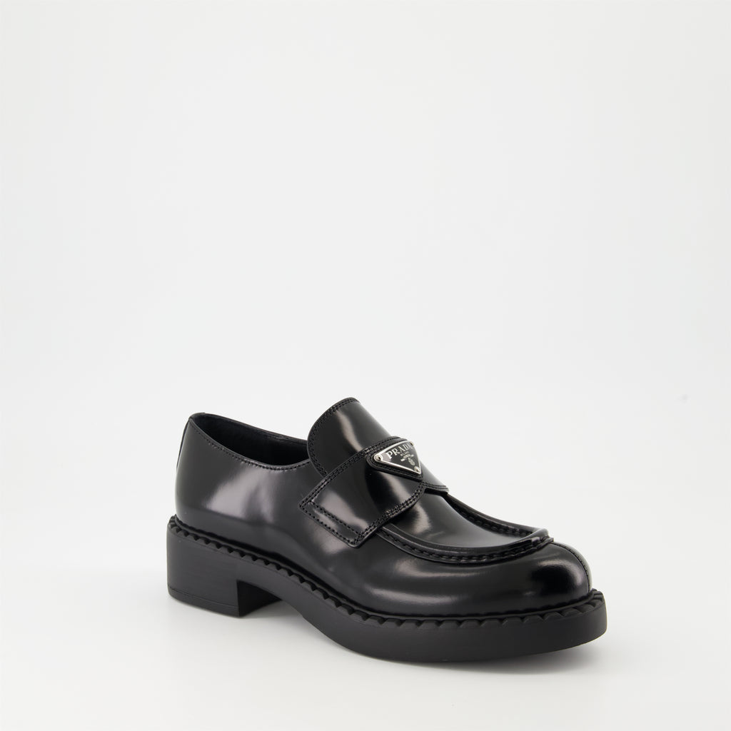 Loafers Mocassins Chocolate Prada Black Femme