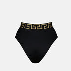 ビーチウェア メデューサ・グレカ・ビキニボトム Versace 黒 女性
