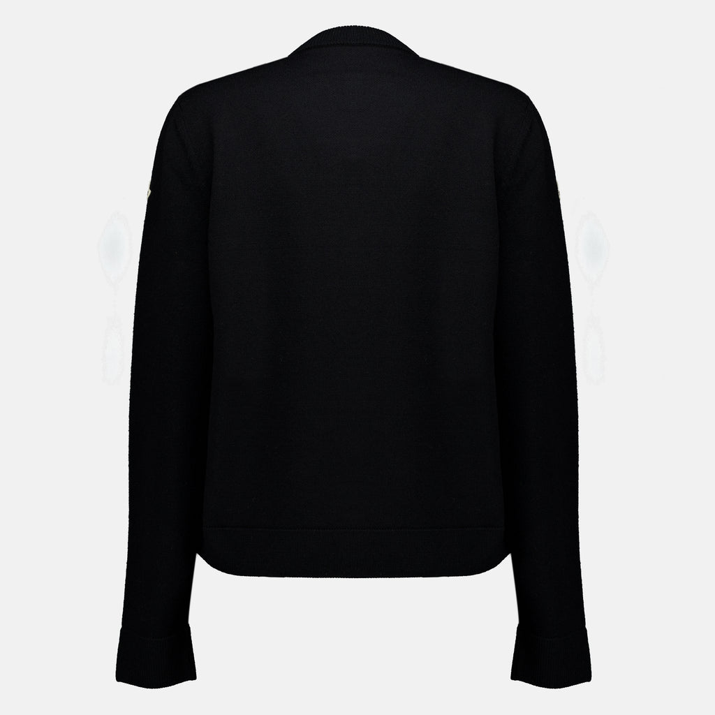 Vestes Cardigan Bi-Materiale Nero Moncler Noir Femme
