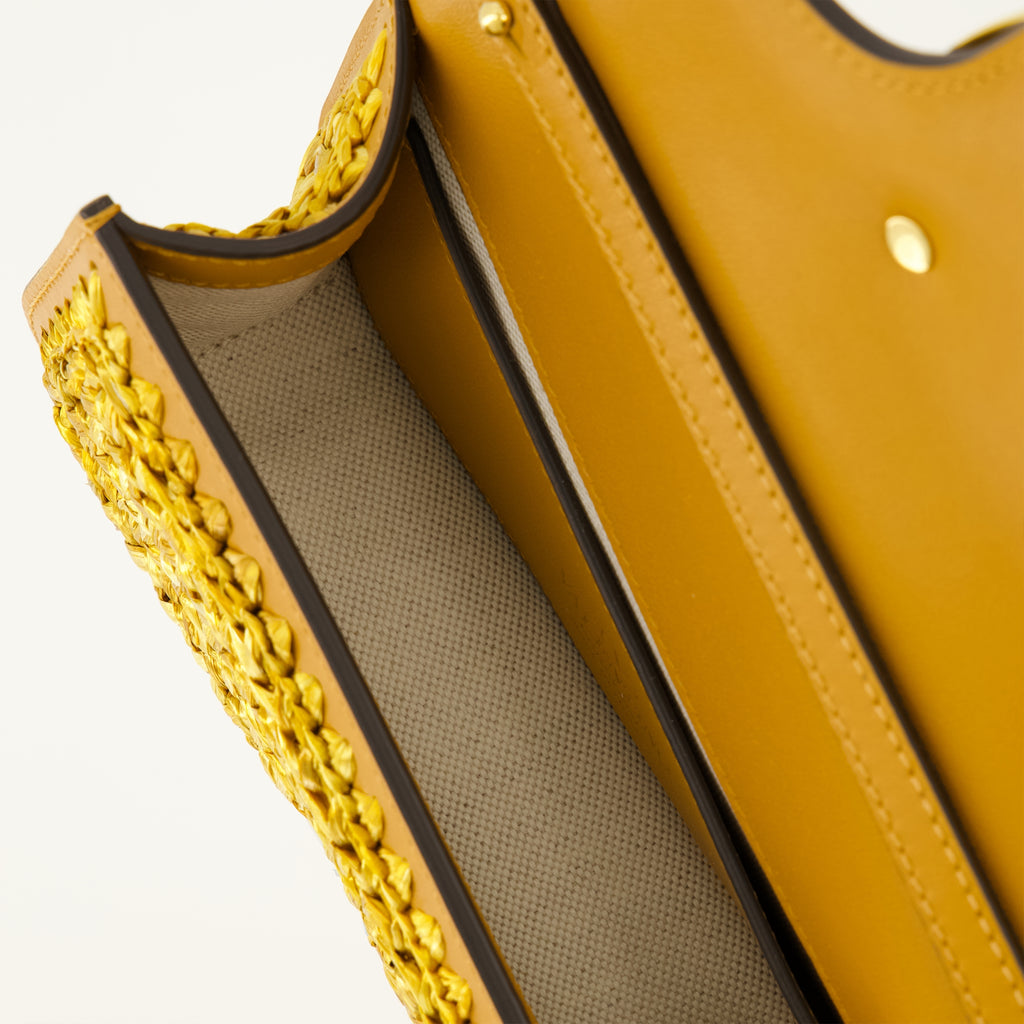 Image de l'article Sac Locò en cuir et raphia marron de la marque Valentino Garavani pour Femme - Saison Printemps-Été 2026 - Vue détaillée_3