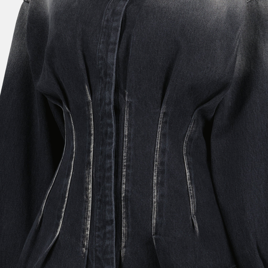 Imagen de la camisa de mezclilla negra de Moschino para mujer - Otoño-Invierno 2025 - Vista Detallada_2