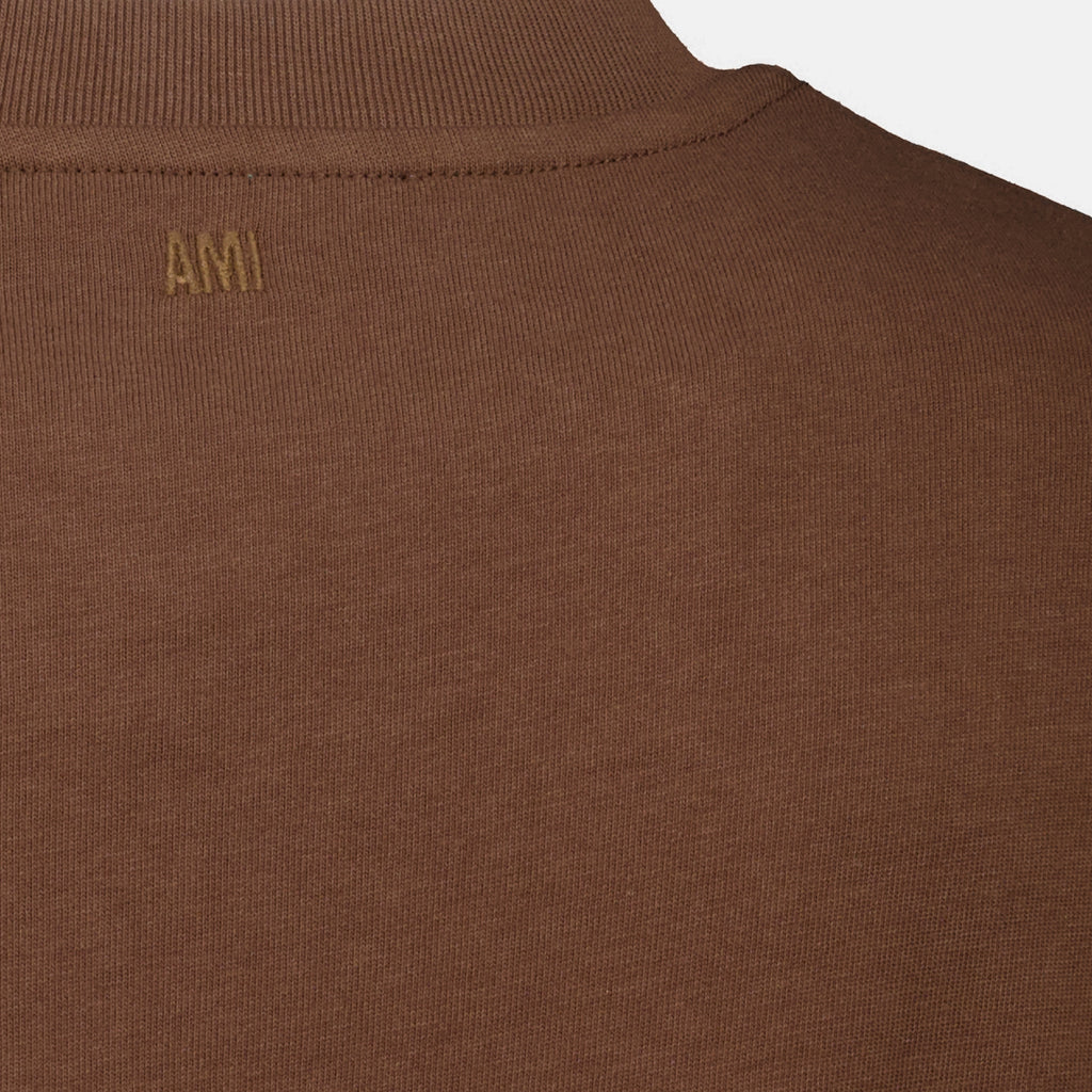 T-shirts Brown Cotton T-Shirt Ami PARIS Marron Unisexe