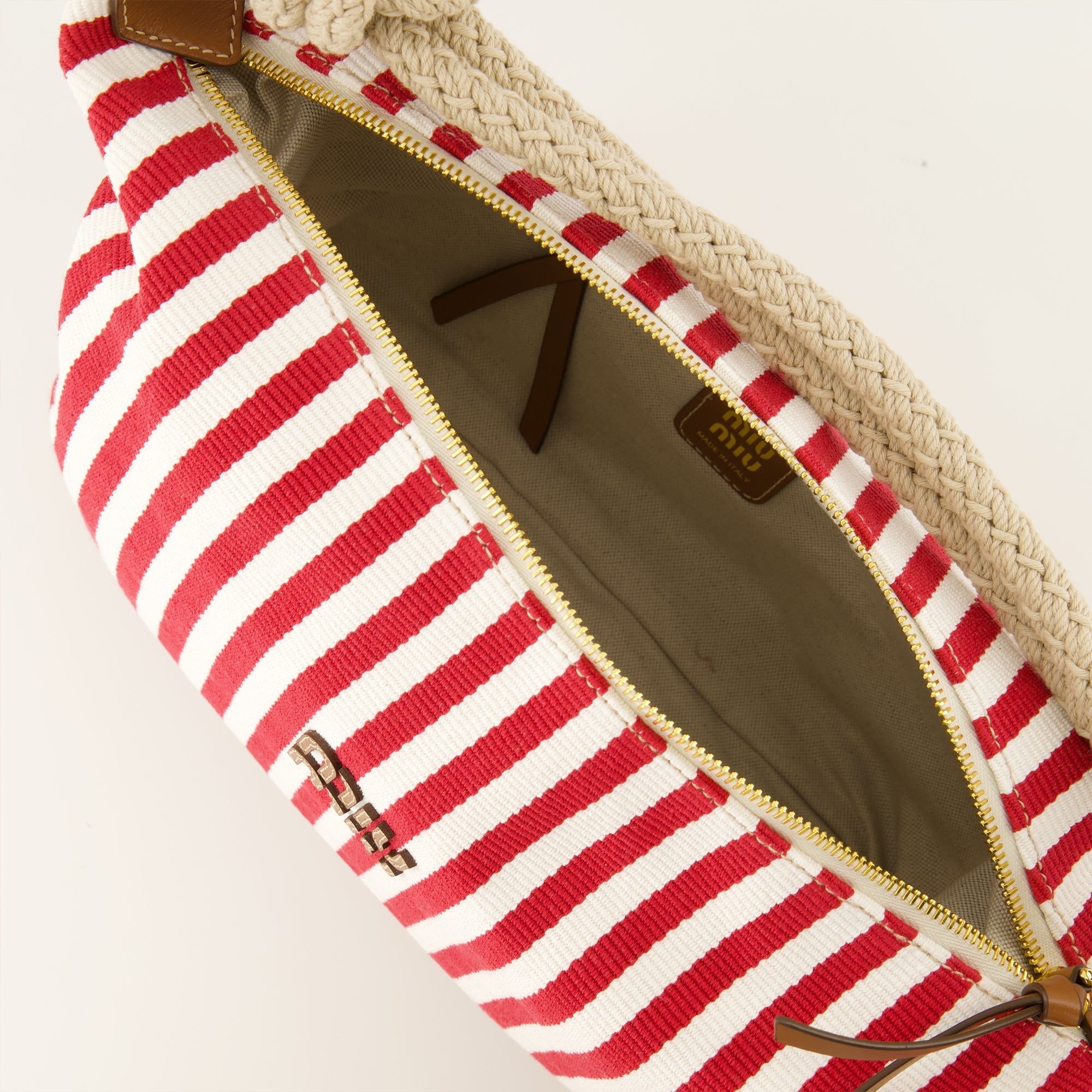 Sacs à main et épaule Mini saco às riscas vermelho e branco Miu Miu Rouge Femme