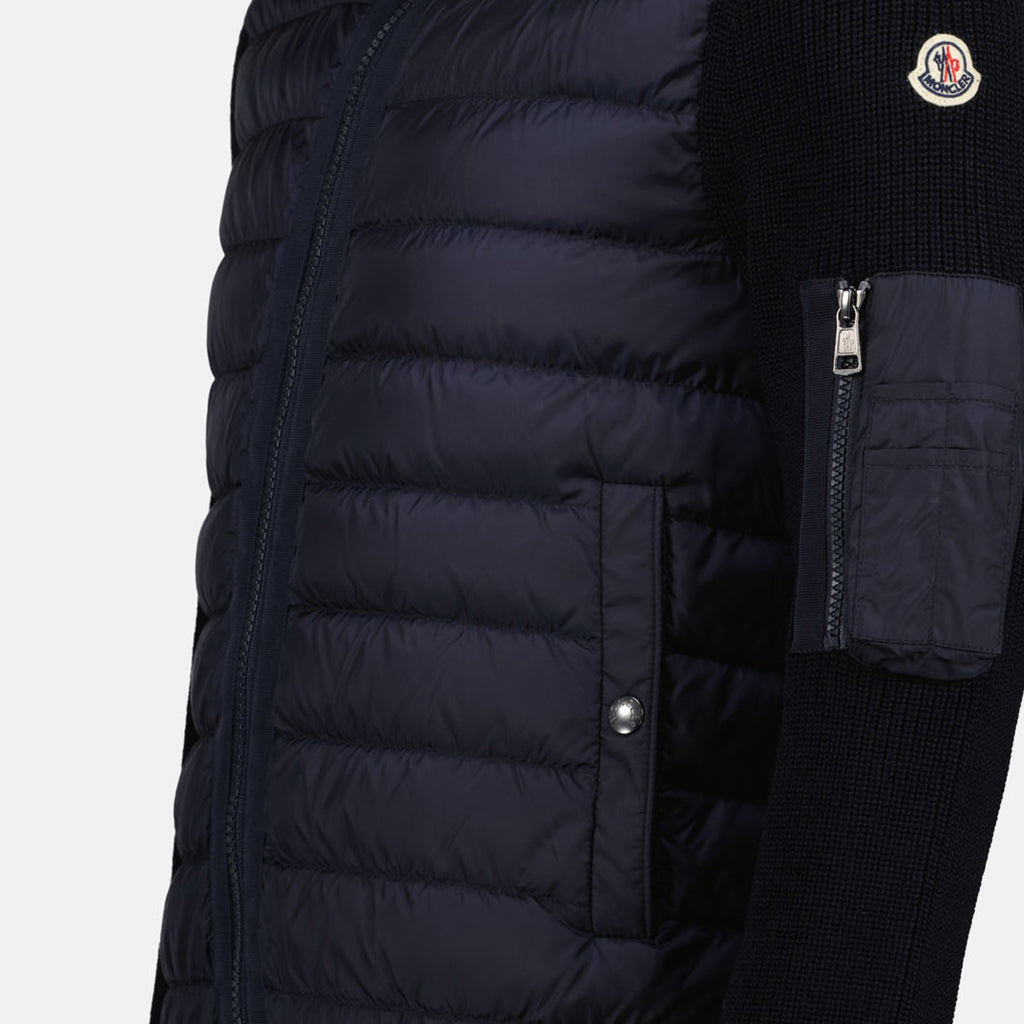 Vestes Veste bi-matière Moncler Bleu foncé Homme