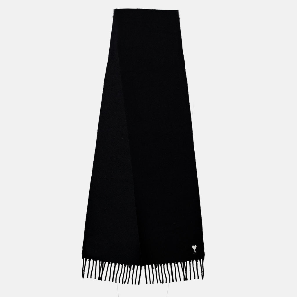 Écharpes, foulards et gants Schwarzer Wollschal Ami PARIS Noir Unisexe