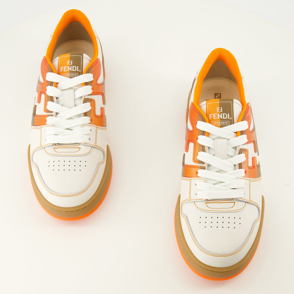 Baskets 펜디 매치 오렌지 스니커즈 Fendi Orange Homme