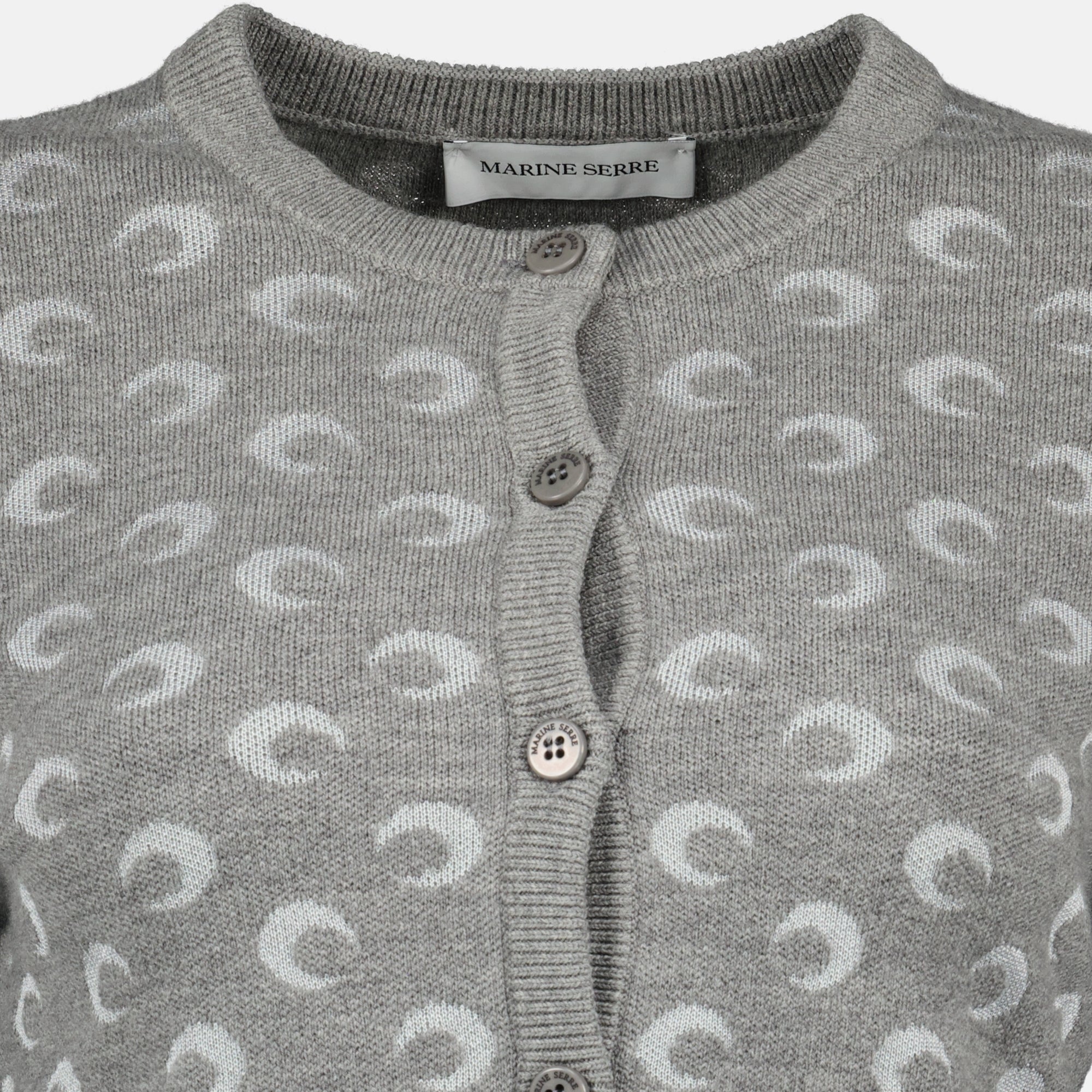 Image de l'article Cardigan Moon en laine de la marque Marine Serre pour Femme - Saison Automne-Hiver 2025 - Vue détaillée_2