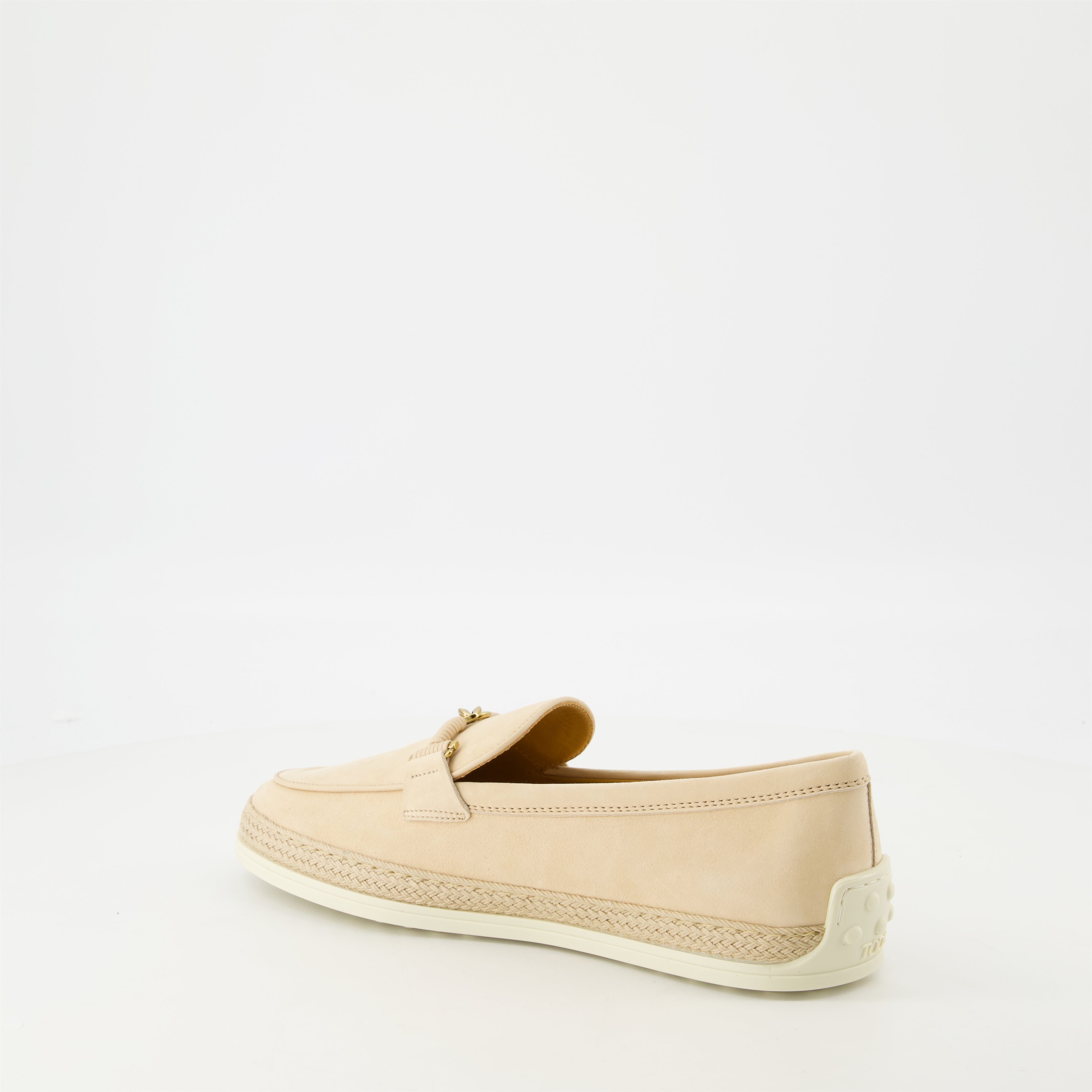 Loafers Suede Leather Loafers Tod's Beige Femme
