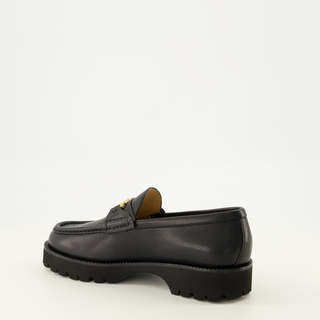 Mocassins VLogo 가죽 로퍼 - 블랙 Valentino Garavani Noir Femme
