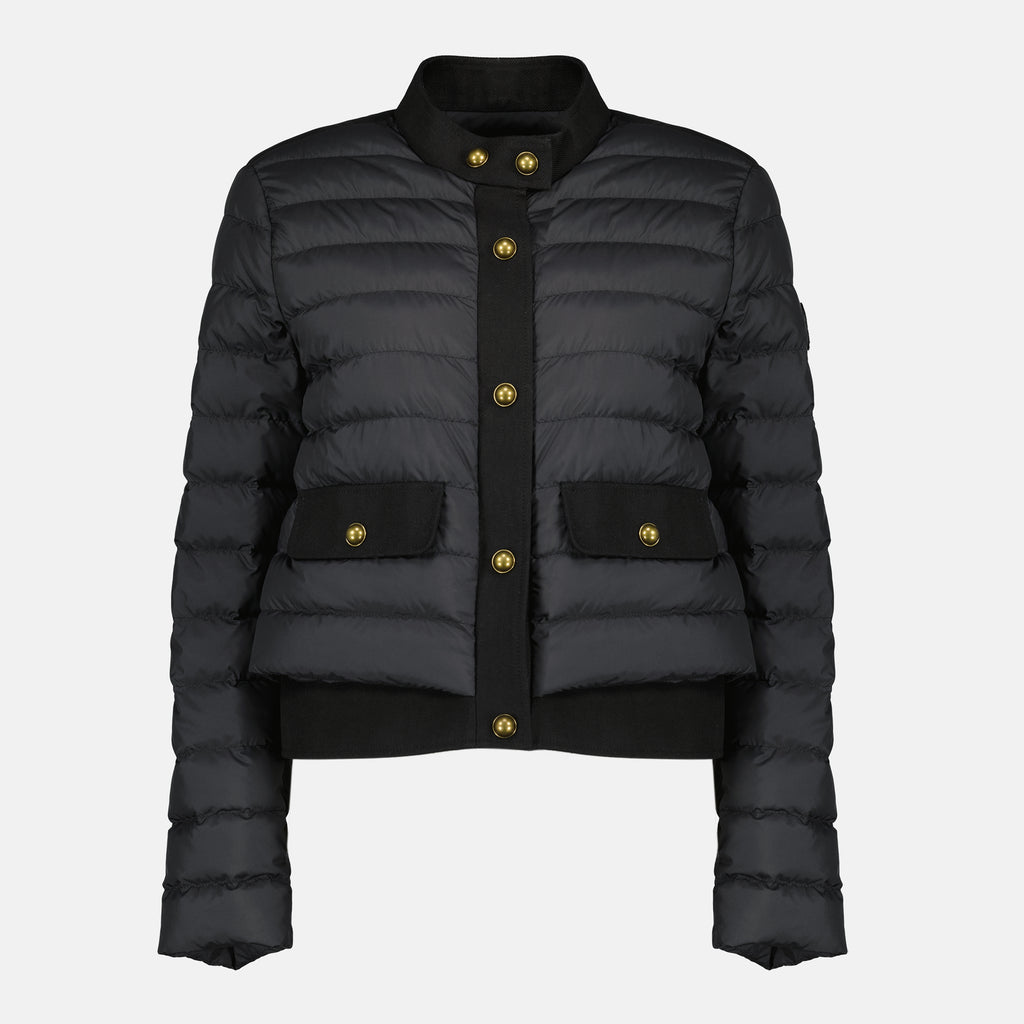 Immagine della giacca corta in piuma Juju nera del marchio Moncler per donna - Stagione Primavera-Estate 2026 - Vista Frontale
