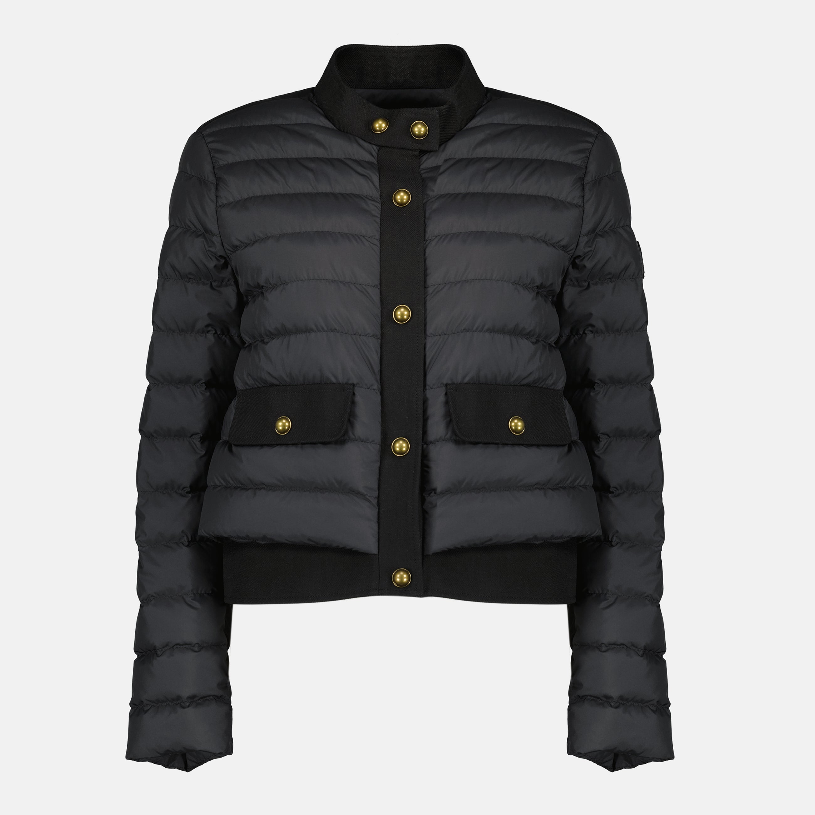 Image of the short black Juju down jacket from the brand Moncler for Women - Spring-Summer 2026 - Front View