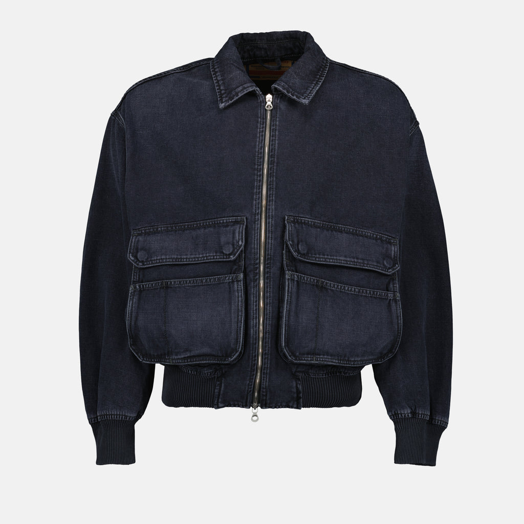 Giacche D-Kurz Denim Bomber Diesel Nero Unisex