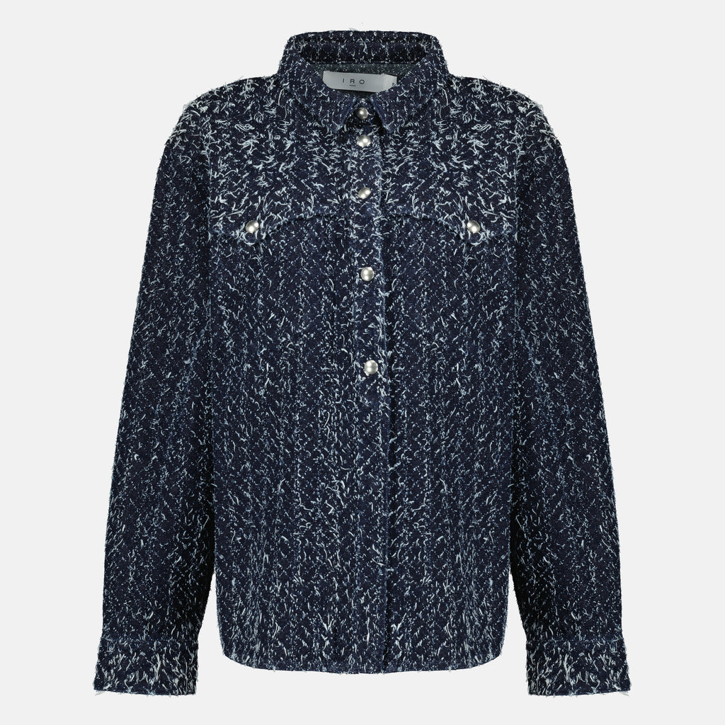 Vestes 네이비 블루 부클 데님 오버셔츠 Iro Bleu foncé Femme
