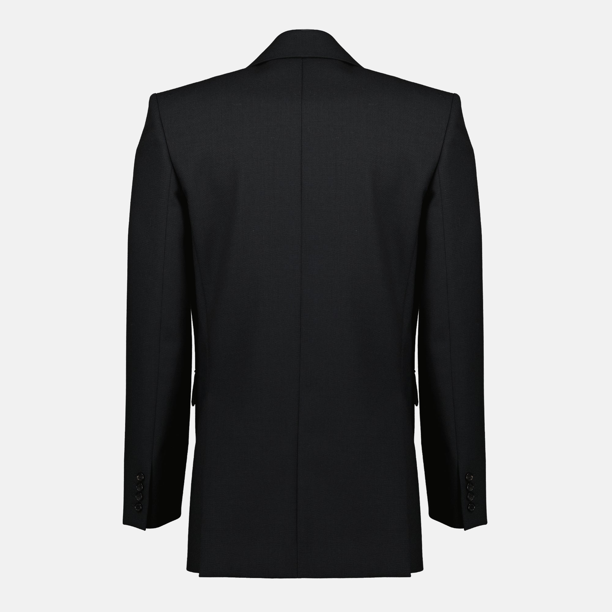 Image de l'article Blazer noir en laine de la marque Saint Laurent pour Homme - Saison Automne-Hiver 2025 - Vue de Dos