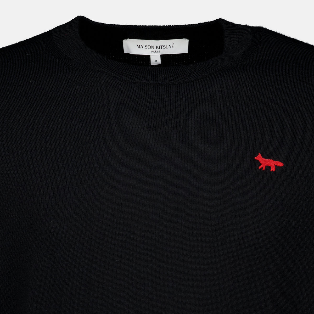 Maille Pull noir en laine Maison Kitsune Noir Homme