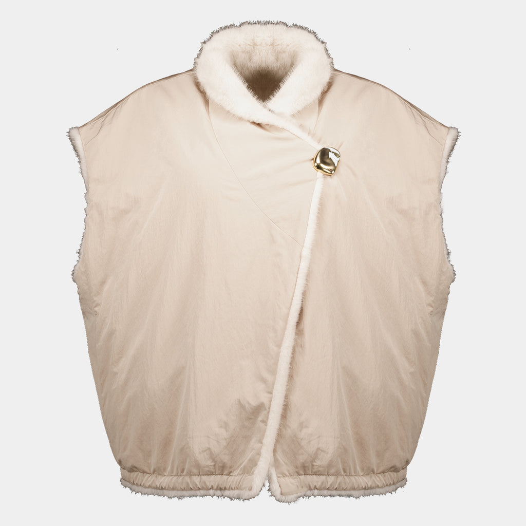 Vestes Doudoune réversible 2 en 1 Chardonneret en teddy Moncler Beige Femme
