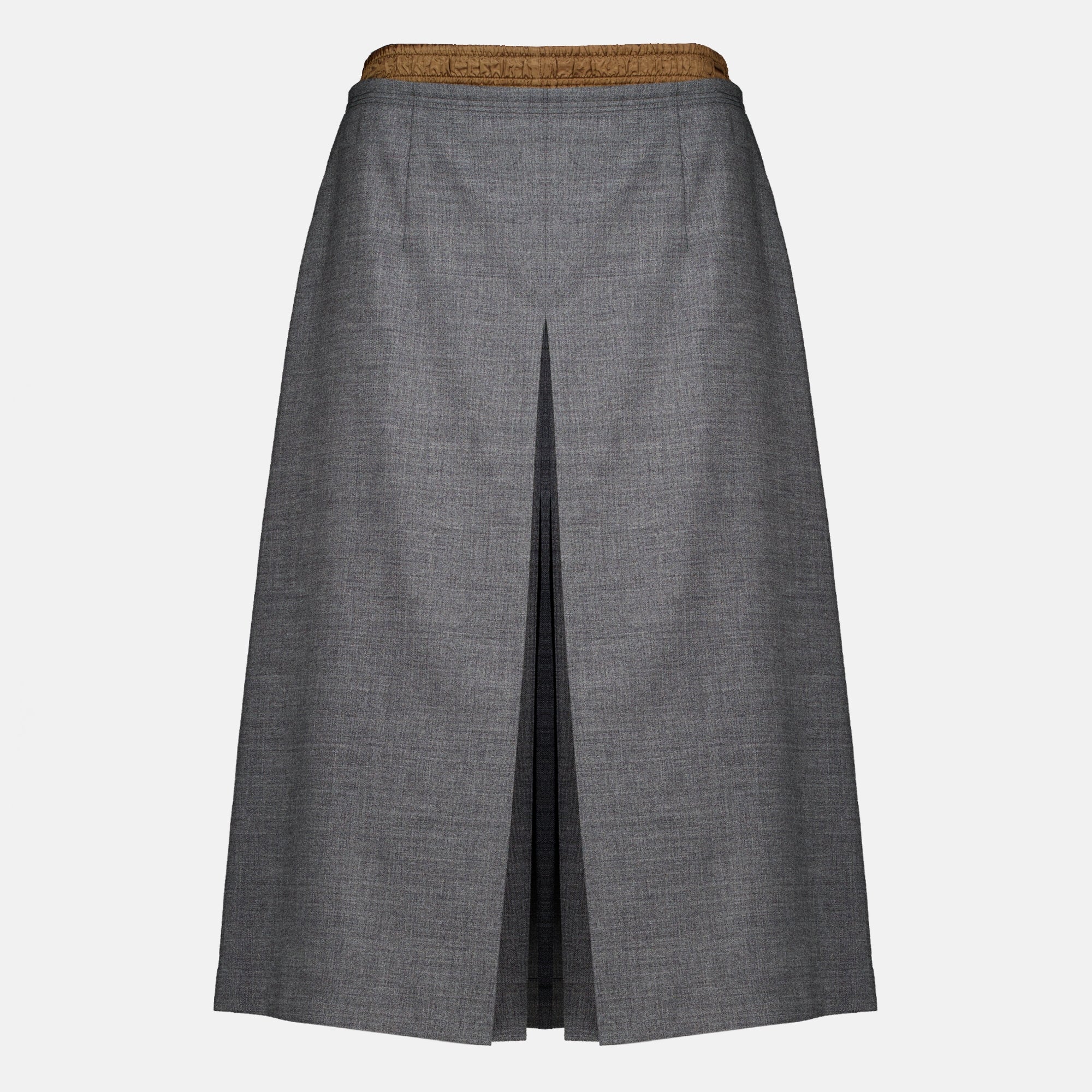 Jupes Falda Midi de Lana Gris Prada Gris Femme