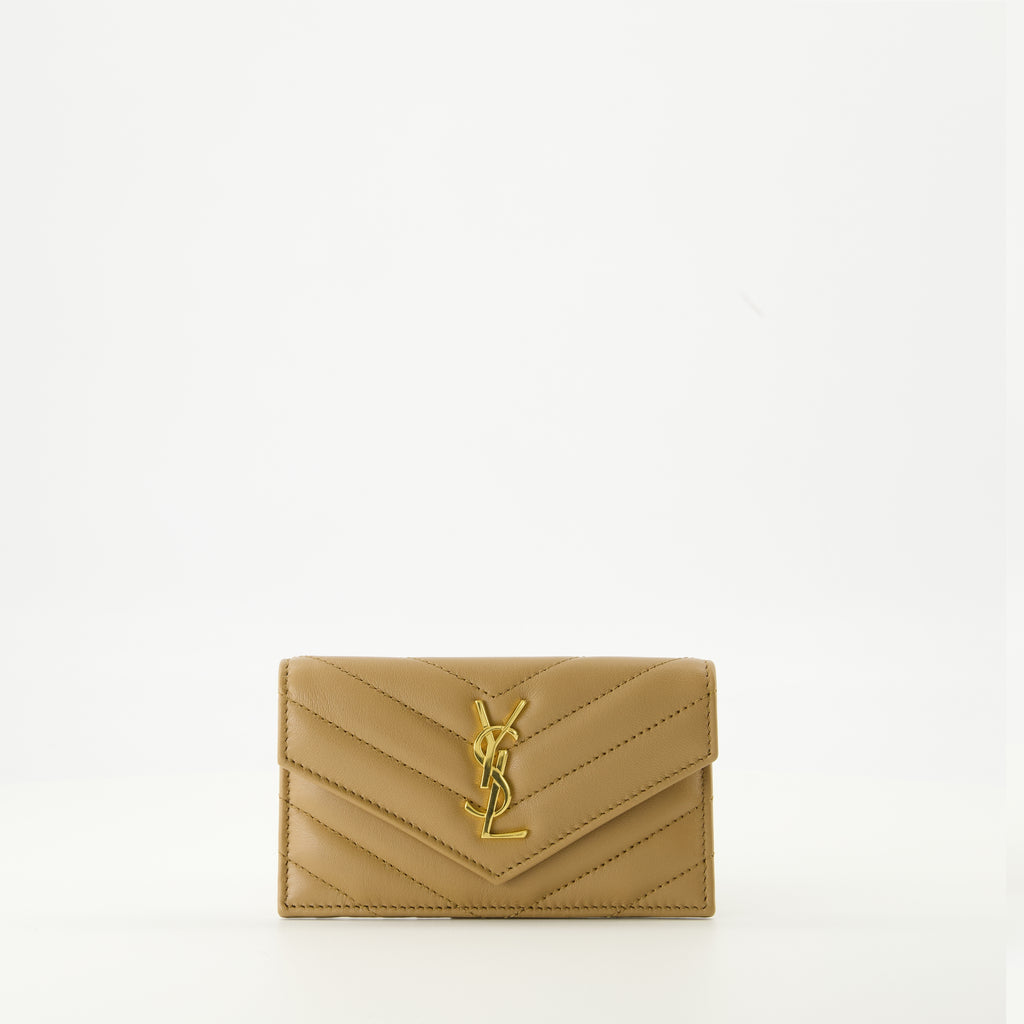 Image of the Cassandre Fragments cardholder from the Saint Laurent brand for Women - Autumn-Winter 2025 - Front View