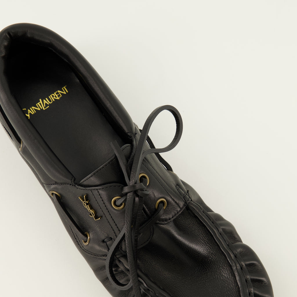 Mocassins 블랙 로퍼 보트 모카신 Saint Laurent Noir Homme