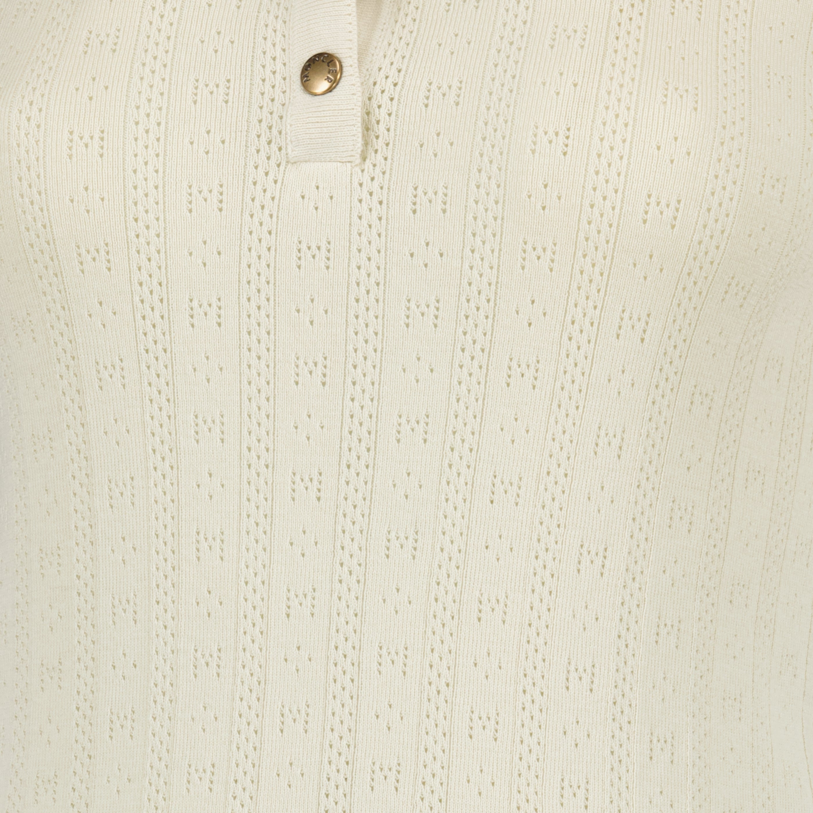 Polos Polo en coton à motif beige Moncler Blanc Femme