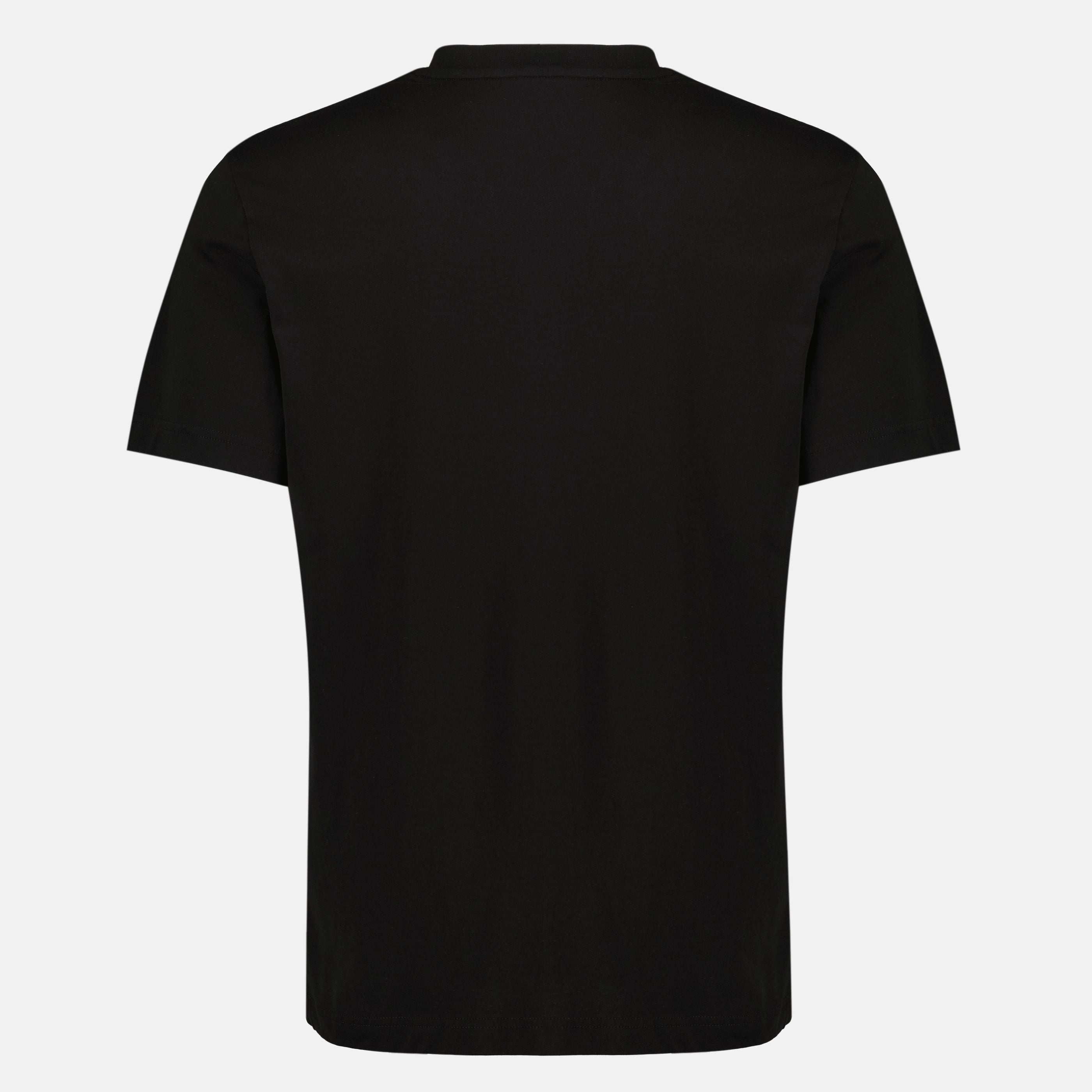 T-shirts T-shirt en coton à logo tricolore noir Moncler Noir Homme