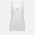 Tops Débardeur blanc à logo Prada Blanc Femme