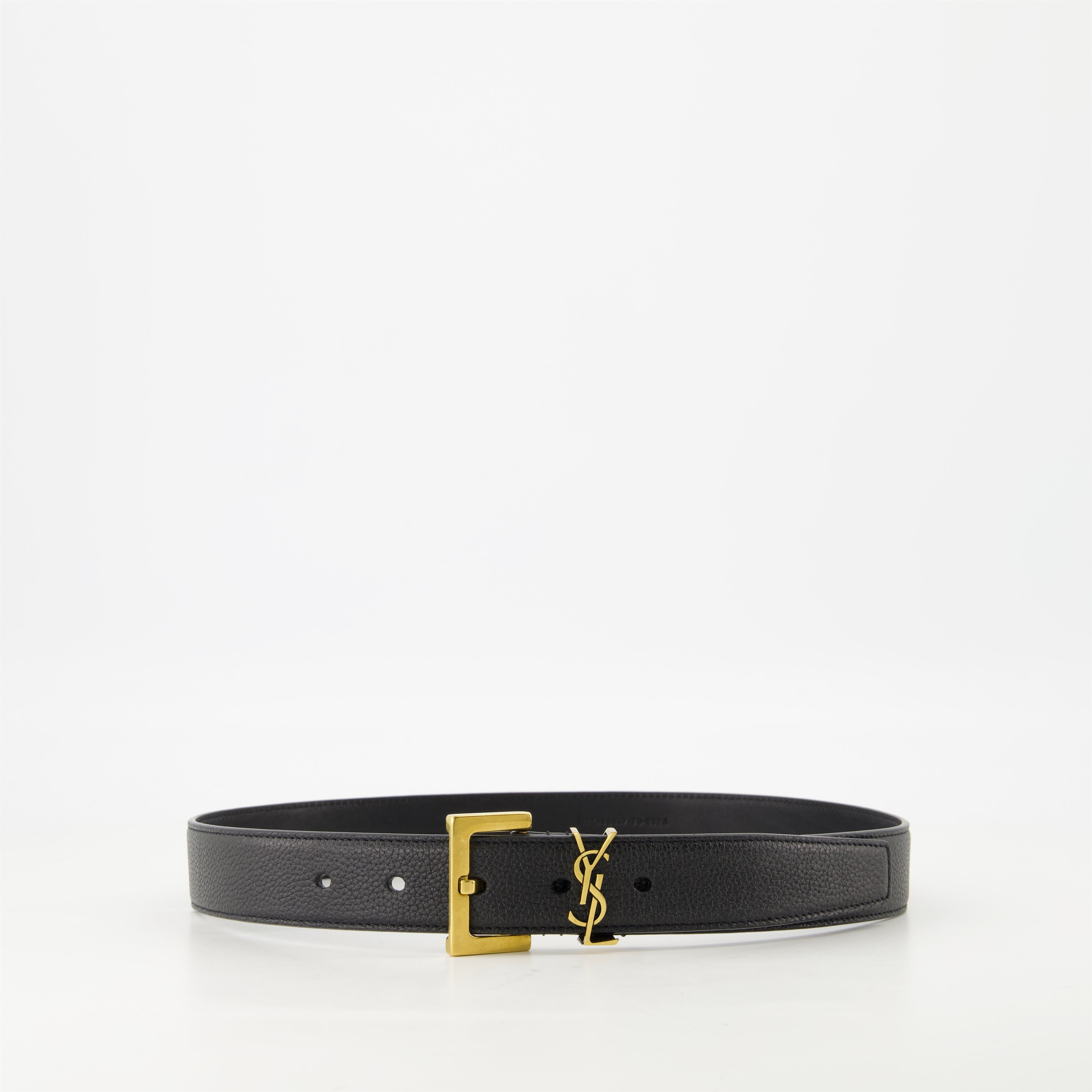 Ceintures Ceinture Cassandre en cuir Saint Laurent Noir Femme