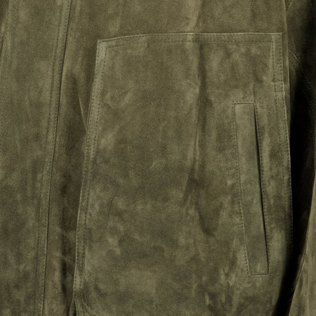 Vestes 카키 가죽 스웨이드 봄버 Saint Laurent Kaki Homme