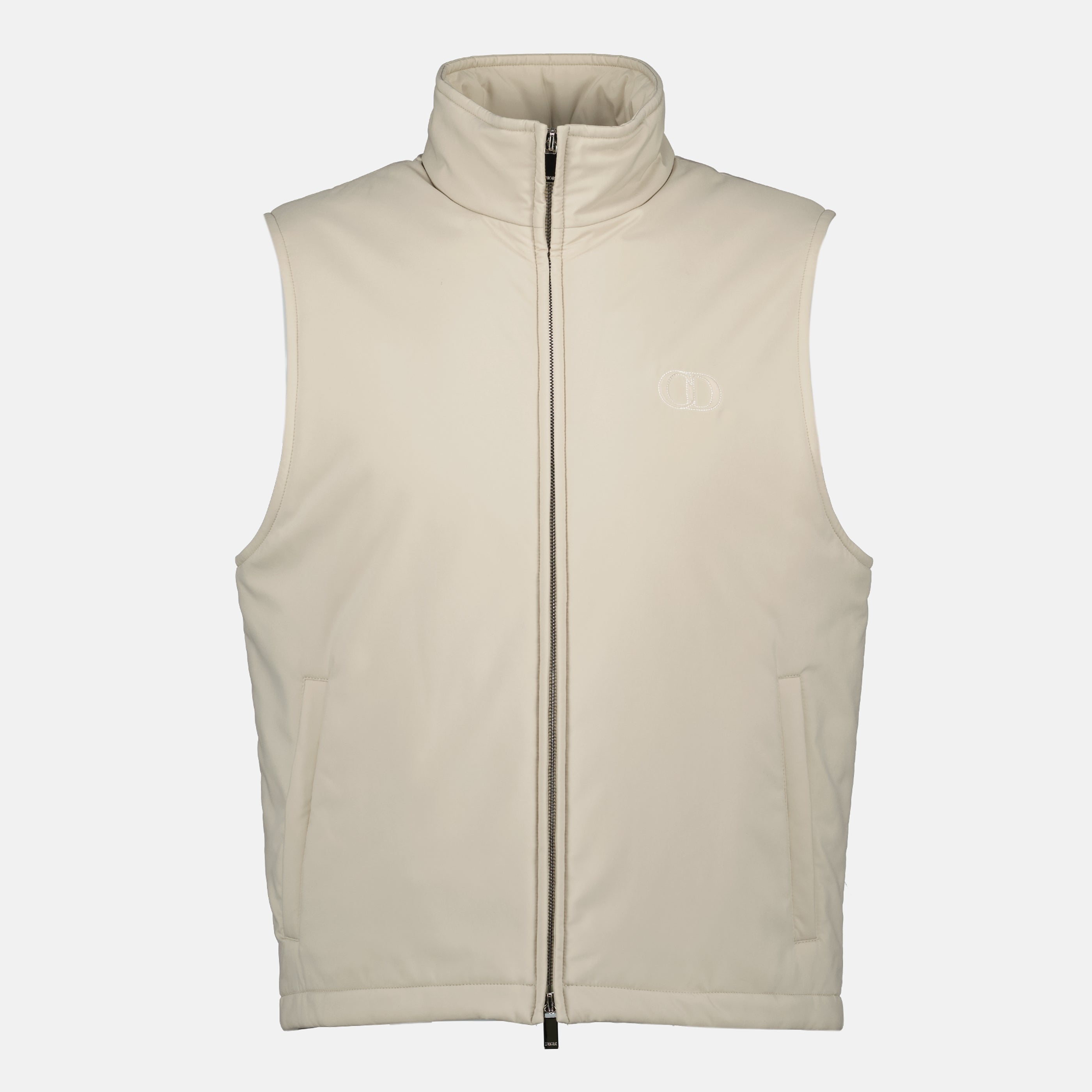 Image de l'article Veste sans manches CD Icon beige de la marque Dior pour Homme - Saison Printemps-Été 2026 - Vue de Face