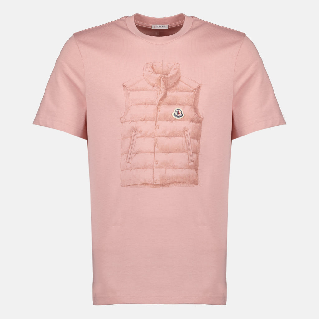 T-shirts Rosa Puffer Print T-Shirt Moncler Rose Homme
