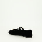 Flache schuhe Samt Balletschuhe Prada Schwarz Femme