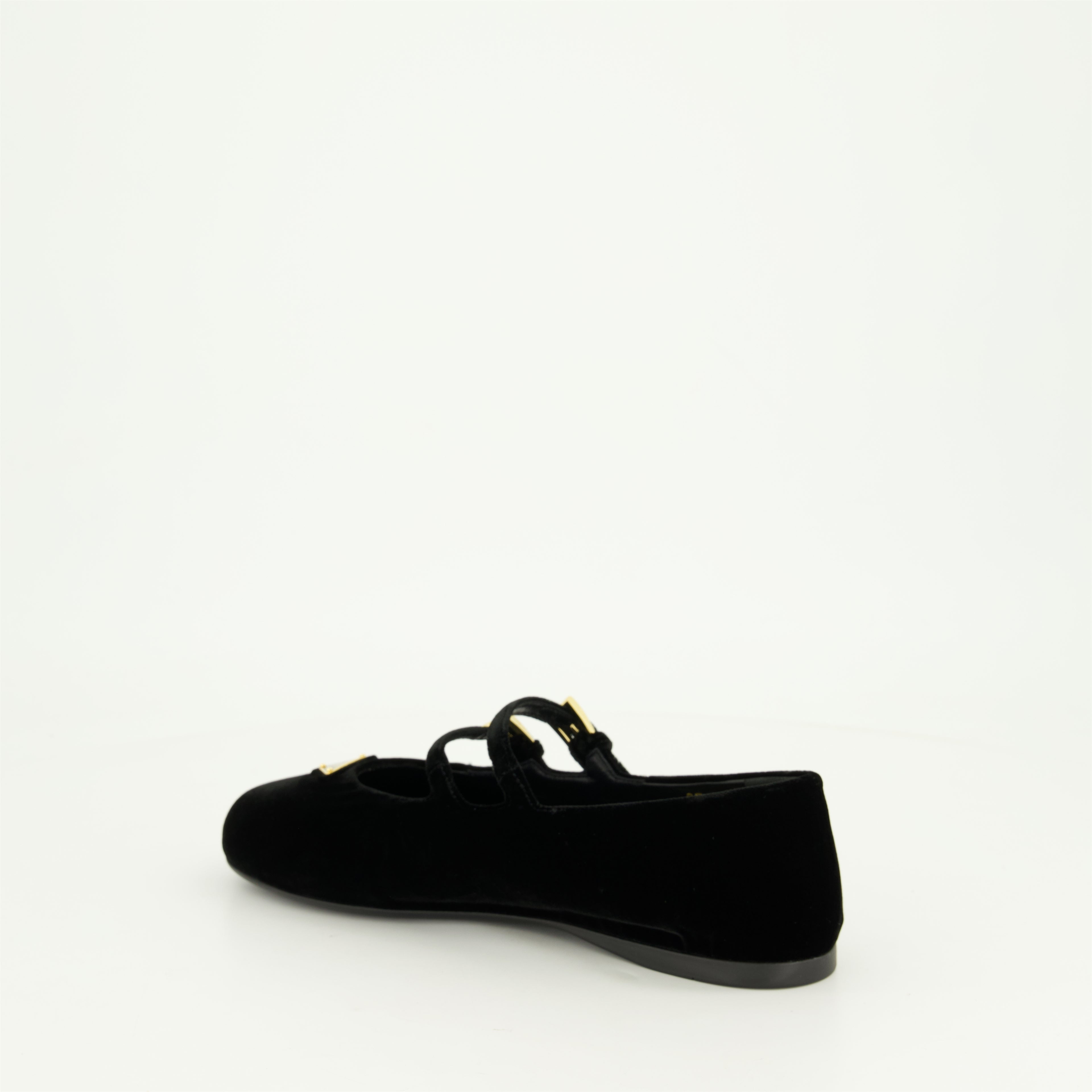 Flat shoes Velvet Ballet Flats Prada Black Femme