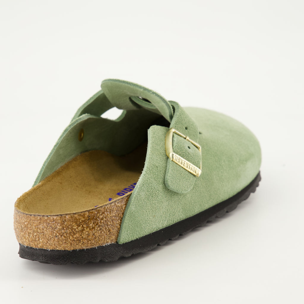 Chaussures ouvertes Mules Boston Birkenstock Vert Femme