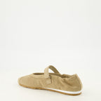 Chaussures plates Plume Ballet Flats in Beige Suede Miu Miu Beige Femme