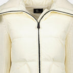 Imagem do cardigan de lã branco com fecho éclair da Moncler Grenoble para Mulheres - Coleção Outono-Inverno 2025 - Vista Detalhada_2