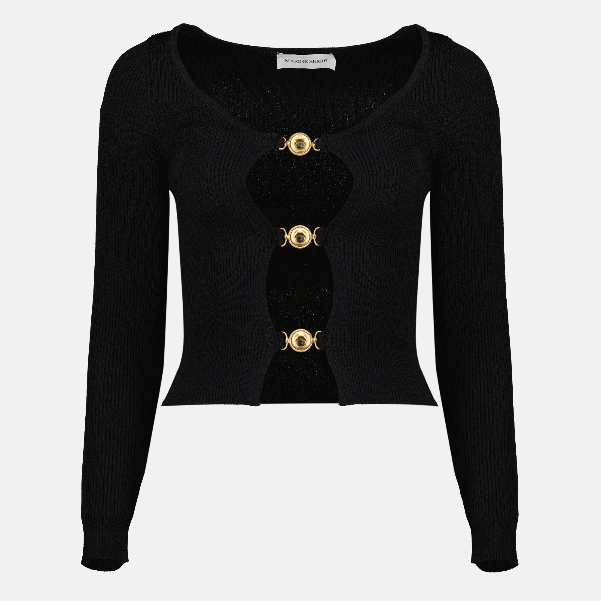 Maille ブラックカットアウトカーディガン Marine Serre Noir Femme