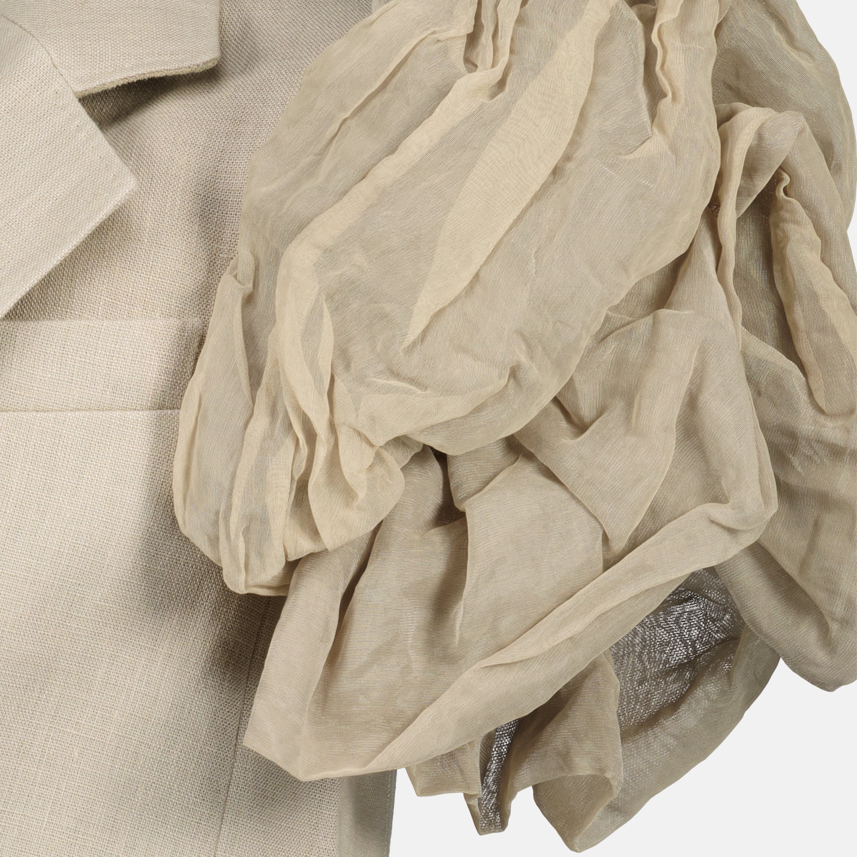 Vestes Veste sans manches beige en lin avec volants Max Mara Beige Femme