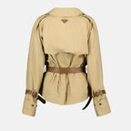 Manteaux Trench court Prada Beige Femme