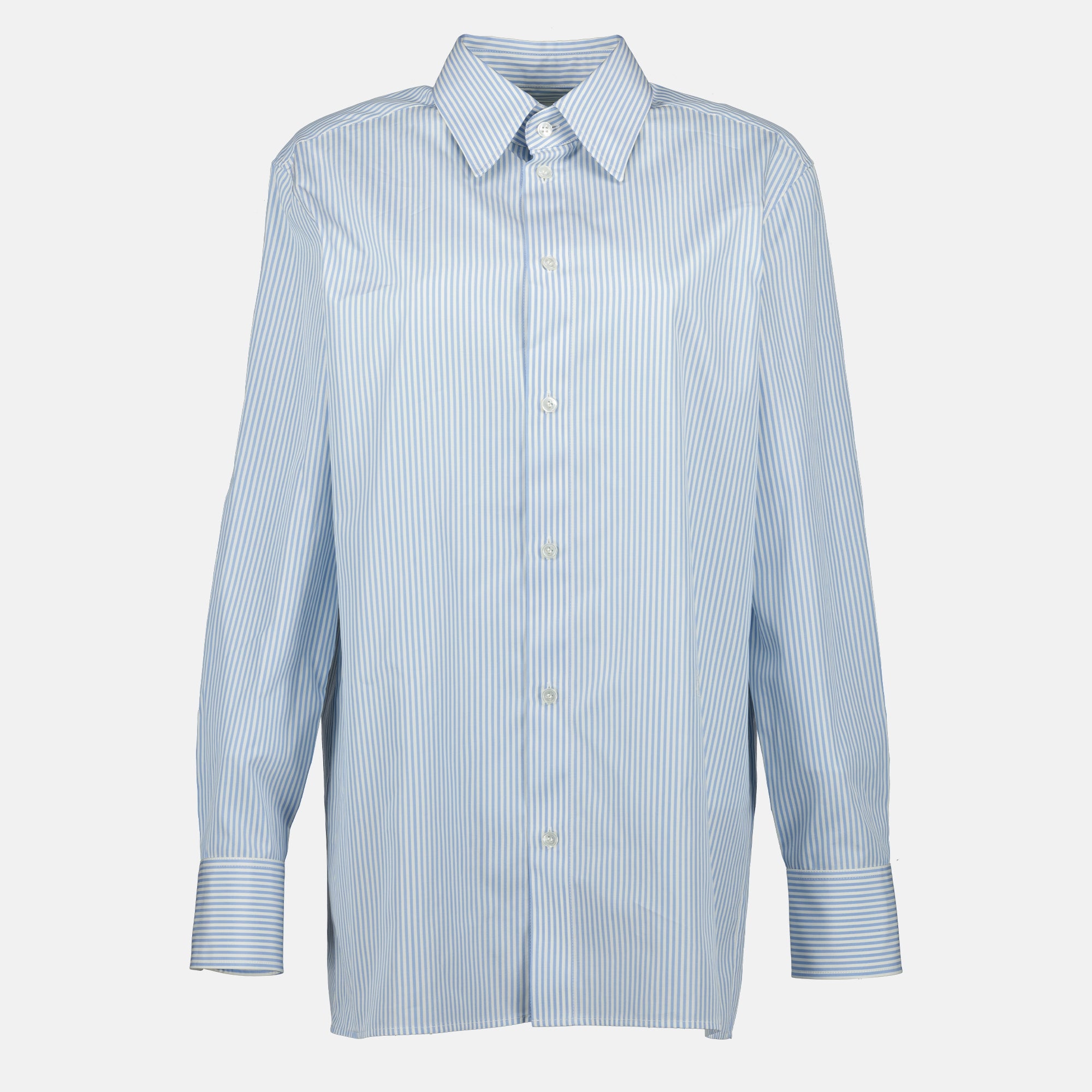 Chemises Cassandre Striped Shirt Saint Laurent Bleu Femme